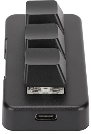 RGB-bakgrundsbelysning, Programmeringstangentbord med Trådbunden USB-port, Mekaniskt Tangentbord med Tre Knappar för Spel, Bekväm Knapp, Svart