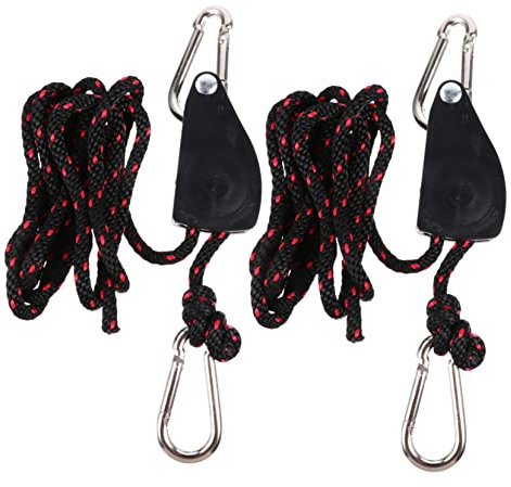 SUPVOX Lot De 2 Cordes De Suspension Réglables Et Robustes Pour Lampes De Culture De Plantes Avec Longe De Levage À Cliquet