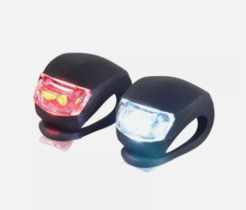 NOVAEASE Bike Light Set, Front and Back, Waterproof, Super Bright Bicycle Lights, LED Light, Headlight, Taillight, Road Safety Visibility, 3 Modes Bike Lights, Batteries Included, Black Silicone