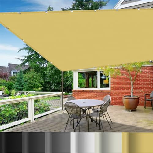 Vele Ombreggianti Rettangolari 3 x 4 m Impermeabile Telo Ombreggiante Protezione Antivento e UV per Esterno, Giardino e Terrazza, Piscina, Giallo sabbia