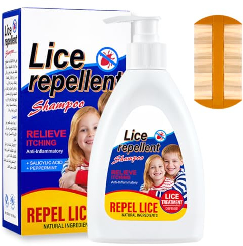 Head Lice Shampoo and Comb Kit, Lice Removal Shampoo, Lice shampoo for Kids Hair, Includes Lice Comb for Kids, Suitable for Adults and Children, 300ml