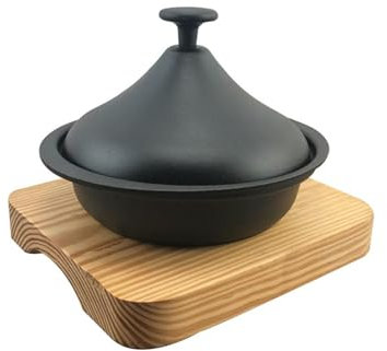 HAJHI Tajín Marroquí Con Tapa Base Hierro Fundido Tajine Marroqui Para Fuego Abierto Gourmet Tajina Para Principiantes Hotel Comercial(16cm)