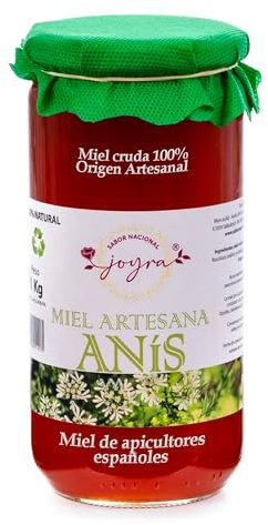 Miel Cruda de Anís 1 Kg, 100% Pura de Abeja, Natural sin Pasteurizar | Origen español, sabor dulce y aromático; sin aditivos, conserva polen, enzimas y antioxidantes