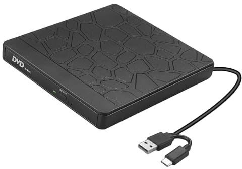 HVRFJXI Lecteur de disque portable avec port USB et fente pour carte mémoire compatible avec systèmes Windows Linux, brûleurs externes avec emplacements pour cartes