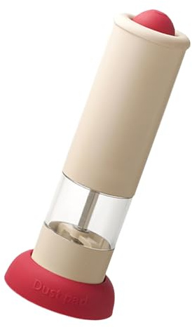 Molinillo de granos de pimienta recargable con ventana transparente, grosor ajustable, accesorio de cocina, molinillo automático de granos de pimienta