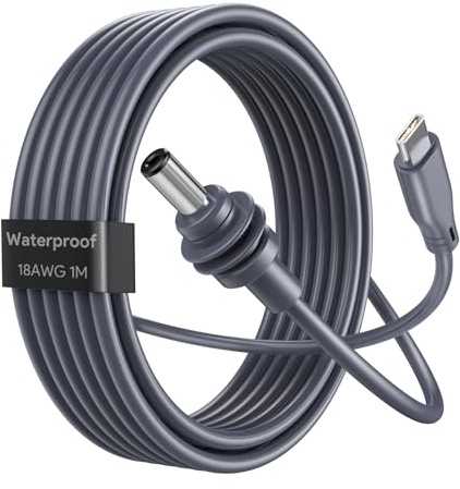 EDUP Starlink Mini USB-C to DC Power Cable 1M, PD100W Input USB Type C to DC Barrel Jack Cable for Starlink Mini Replacement Waterproof Cord 18AWG (1m)