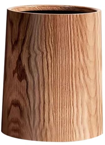 UTHCLO Cubo de Basura Redondo Diseño Rústico de Madera Contenedor de Residuos para Hogar y Oficina Resistente y Reutilizable para Cocina y Baño