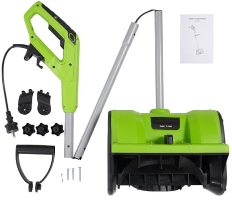 LENDISIY Elektrische Schneefräse 1200W 3500rpm Elektrischer Schneewerfer Schneeschaufel Schneekehrmaschine, Arbeitsbreite 30 cm, max.Schneehöhe 15 cm, Wurfweite 8m