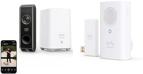 eufy Security Video Doorbell S330 (Battery-Powered) with Homebase+Add-on Chime for S220/S330,Dual Motion Detection, Package Detection, 2K HD, No Monthly Fee, 16GB Local Storage