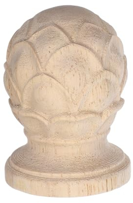 COHEALI Remate de Madera Tallada Estilo Europeo Piña, Decoración para Postes de Cama y Muebles, Tamaño 4x6 Cm, Madera Natural para Interiores y Bricolaje, Accesorio Decorativo Versátil