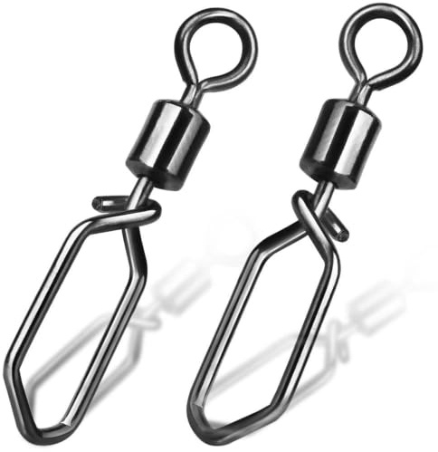 9KM DWLIFE Fishing Swivels 12# Quick Change Lure Clips Anti-tangle Sea Fishing Tackle Power Gear Accessories for Carp Pike Sea and River Fishing
