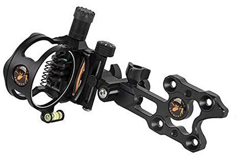 SHARROW Bogen Visier 7 Pin Bogenvisier Micro Einstellbar Jagdvisier mit Bogen Viesier Licht Aluminiumlegierung Zielvorrichtung Compoundbogen Anblick Bogensport Zubehör (Schwarz)