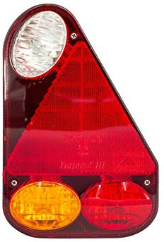 UNITRAILER Feu Arrière Droit Aspöck Earpoint III 5 Broches 12V– Feu de Remorque Multifonction avec Feu de Recul, Stop, Clignotant et Catadioptre Triangle pour Remorque, Caravane ou Véhicule Utilitaire