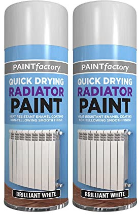 Classic Signature - 2 x Brilliant White Radiator Spray Paint 300ml Spray for Interior & Exterior Tough, Protect Against Rust Durable Finish