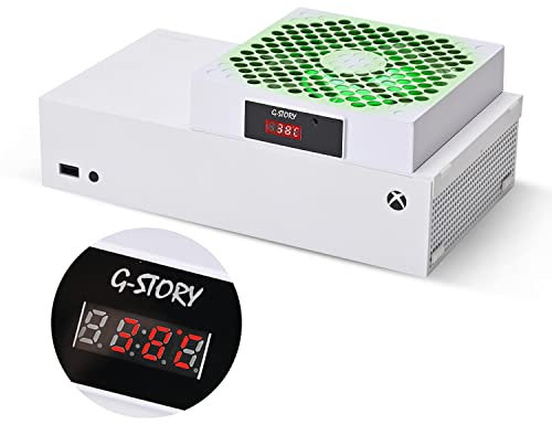 G-STORY Cooling Fan for Xbox Series S, Fan Speed Automactically Adjusted by Temperature, Two Temperatures, Low Noise, 3 Speed 1500/1750/2000RPM (140MM) with RGB LED (White)