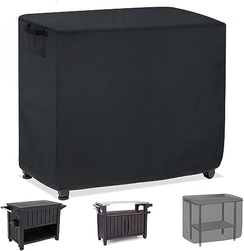Hoedia Outdoor Prep Table Cover, 52 Inch for Keter Unity XL | Storage Cabinet, 420D Bar Cart Cover, Waterproof, Dustproof & UV Resistant