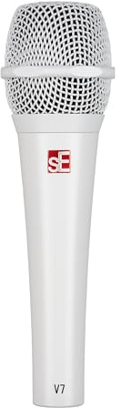 SE ELECTRONICS V7 Supercardioid Dynamic Handheld Vocal Microphone - White Supercardioid Dynamic Microphone with Integrated Shockmount and Internal Windscreen