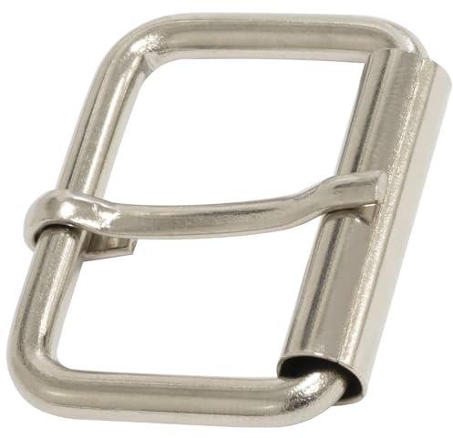 Aerzetix – C71387-5-set, bältesspännen med spänne 30 mm – av metall – nickelpläterad – korta lädervaror, fickhandtag, kläder, läder, rem, jeans, väska, hundhalsband, silver, 30mm