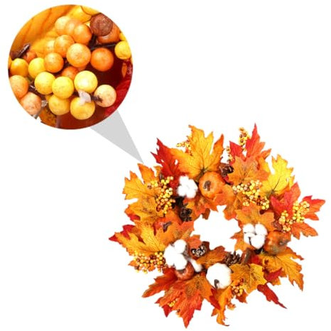 Cabilock Blumenkranz Halloween Kürbis Deko für Fenster und Wand Girlande Heimdekoration Kürbisgirlande für Herbst und Party