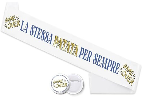 Schärpe für Junggesellenabschied und Brosche Die gleiche Kartoffel für immer – Gadget Spiele Scherz Kostüm Zubehör Kit Junggesellenabschied für lustige Bräutigam – Set Groom To Be für