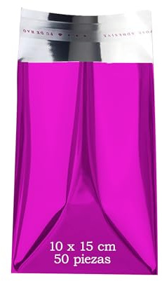 Metallic-Umschläge mit selbstklebendem Verschluss, Metallic-Beutel für Geschenke, Büro und Einladungen, Hochzeitsgäste, Karten (Glitzer, 10 x 15 cm (50 Stück))
