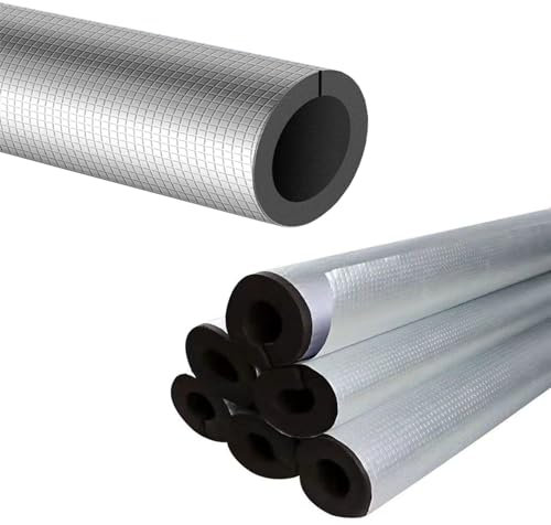 Isolierrohr Rohrisolierung Selbstklebende alukaschiert ID 16 Mm - 110 Mm Schaumstoffschlauch Frostschutz Wärmeschutz für Heizung und Sanitär Klimaanlagen(ID16mm TH10mm L90cm)