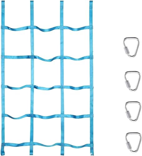 ININOSNP Kletternetz, Frachtnetz, Seilleiter, Outdoor-Frachtnetz for Kleinkind-Kletterspiel, Baumhaus(Light Blue)