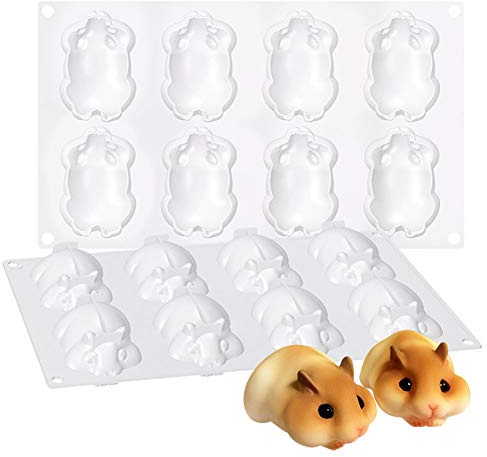 Ejoyous Silicone Mouse Mold, Cute Baking Fondant Mold Funny Little Mouse Shape Sugar Craft Cake Decoration Non-Stick, for Cake Chocolate Jelly (As Shown)