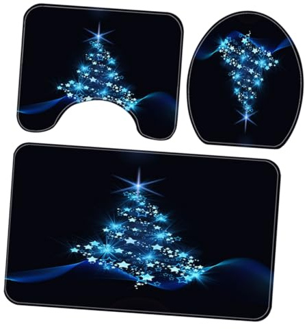 iplusmile 3stücke Teiliges Weihnachts-badvorleger-Set rutschfest Saugfähig Mit Anti-rutsch-Boden Weichem Waschbar Eleganter Festtags-Teppich Für Bad Schlafzimmer Und Eingangsbereich