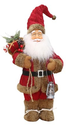 Morain Figura de Papá Noel de 12 pulgadas, adorno de mesa, decoración de fiesta de Navidad para interiores y exteriores, centros de mesa, decoración de vacaciones