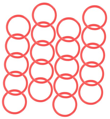 CIYODO Lot de 20 Anneaux en Plastique Rouge 8 Cm pour Jeu de Lancer D'anneaux Extérieur, Jeu D'agilité pour Garçon et Filles, de Plein Air Pratique et Léger pour Jardin et Fête