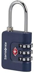 Samsonite TA Revolution - TSA-Kombinationsschloss mit 3-Ziffern-Code, Sicheres Gepäckschloss für Koffer & Taschen, Kofferschloss, Blau (Midnight Blue)