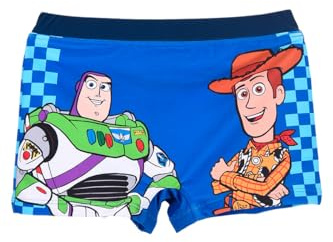 Disney Pixar Toy Story Pantaloncini da Bagno da Ragazzo, Woody Buzz Lightyear Boxer Costume da Bagno per Bambino, Taglie 3 a 8 Anni (IT, età, 3 Anni, Regular, Blu Scuro)