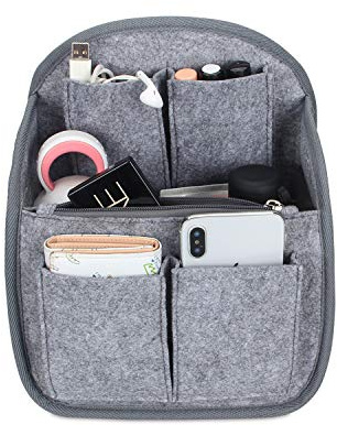 Luxja Taschenorganizer Filz, Bag in Bag Organizer, Taschenorganizer für Rucksack, Filz Organizer Tasche Groß Genug für A4-Papier, Grau | Großer Taschenorganizer A4 mit Vielfachen Fächern, Innentasche & Beutel-Einsatz, Leichter Filzorganizer, Grau