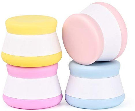 4 Pack Leakproof Silicone Travel Cosmetic Containers, 20ml Empty Makeup Face Cream Jars Bottles Multifunction Container for Crema Powder Loose Tea Vintamin
