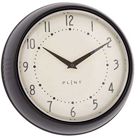 Plint Retro Wanduhr Uhr Küchenuhr Dänisches Design Wall Clock Black