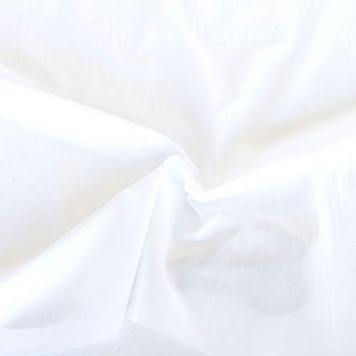 TOLKO Baumwollstoff Meterware | Weiche Popeline für Kleid Rock Bluse | Vorhang Gardine Sonnenschutz | Stoffe zum Nähen Meterware Baumwolle Dekorieren 145cm Breit (Weiß)