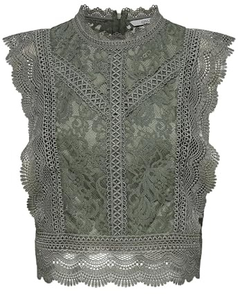 Only Onlkaro S/L Lace Top Noos Wvn, Camicia a Maniche Corte Donna, Kalamata, L