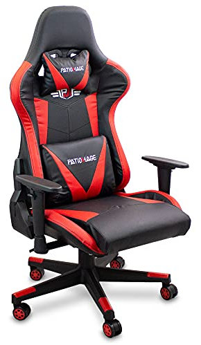 Lacestone Patiomage Gaming Stuhl Chair Drehstuhl Gamming Sessel PC Computer Gamingstuhl Gamingsessel (Rot)