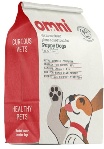 OMNI Vegan Dry Puppy Food – Plant-Powered Kibble, Made in UK | Plant-powered vegan kibble for growing puppies, 2kg – made in the UK, backed by vets and planet friendly