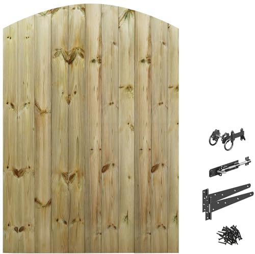 Bespoke Custom Made to Measure Wooden Garden Gate/Tongue & Groove Arch Top[6ft Tall (180cm),Upto 1200mm Wide,Ring Latch]
