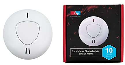 fxo Rilevatore di Fumo - Sensore Fumo Ottico Autonomo con Batteria da 10 Anni - Allarme Antifumo per Casa, Cucina, Ufficio e Garage - Facile da Installare, Senza Cavi