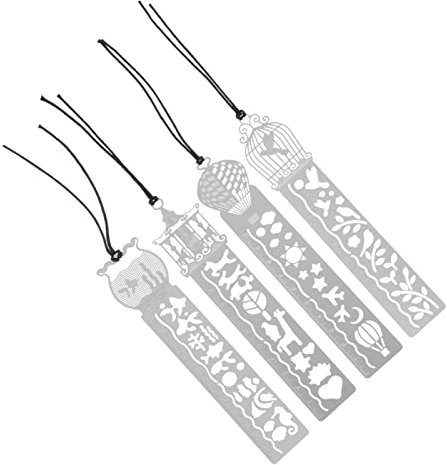 Ciieeo 4 Stück Metall Lineal Multifunktionale Hohllineale Aus Glattem Metall Präzise Zeichnungsvorlagen Für Selbstgemacht Basteln Und Malerei