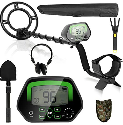 COSTWAY Metal Detector for Adults & Kids Professional, High Sensitivity Detectors with Adjustable Length, Waterproof Search Coil, DISC/Pinpoint/All Metals Mode & LCD Display (3 Modes, 5 Accessories)