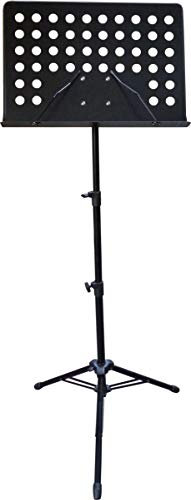NOTENPULT NOTENSTÄNDER SCHWARZ - GROßE AUFLAGE - LOCHPLATTE - 2-FACH HÖHENVERSTELLBAR VON 60cm - 124cm