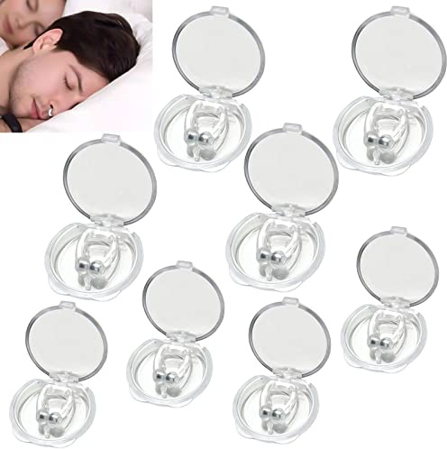 Paquet de 8 Clip magnétique Anti-ronflement Dilatateur Nasal Dispositif Dispositif de réduction des ronflements réutilisable Anti Ronflement Pince-Nez