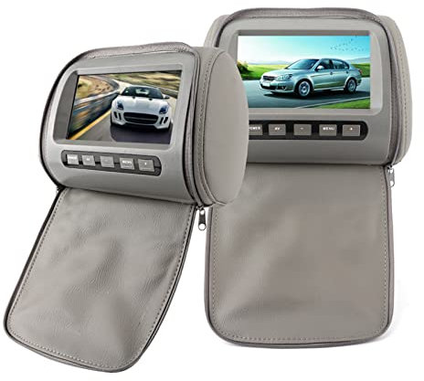 Car DVD Player, Car Headrest Mount Monitor 2pcs for Car Mini Van Travel Entertainment