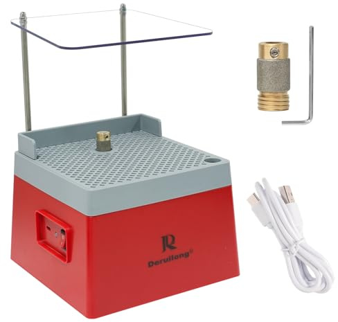 Deruilong Cordless Rechargeable Stained Glass Grinder Art Grinding Tool with 5/8 Grinding Bit