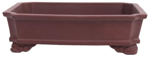 generisch Tokoname Bonsaischale von Koyo 30,5 x 24 x 9 cm, eckig braun unglasiert 58082