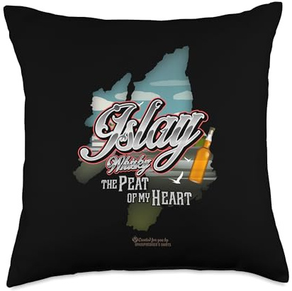 Whisky Peat of my Heart Coastline Island Islay Throw Pillow